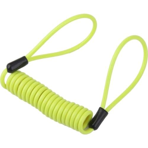 Safety Lanyard Spring Coil Wire Rope Disc Brake Lock Reminder Cable Green