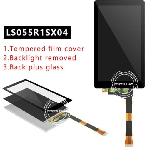 Wisecoco For Photon Wanhao D7 Light-Curing 3d Printer LCD Display LS055R1SX04 + protector Film+Glass KLD 1260 1268 LCDs Screen