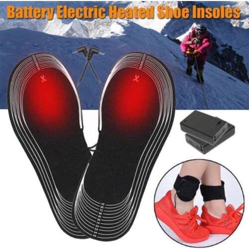 1 Pair 4.5V 5mm Battery Electric Foot Heated Shoe Boot Insoles 31*11cm Heater Sock Snow Feet Winter Warmer Heated Insoles