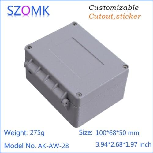 1 piece, 100*68*50mm waterproof die casting hinged aluminum enclosure for electronic switch box aluminum pcb enclosure
