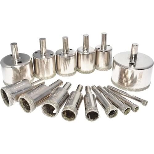 10pcs Diamond Coatde Drill Bits 3-50MM Glass Tile Marble Ceramic Hole Saw Drill Bit Buddha Beads Rounding Polisher