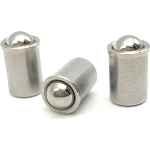 2pcs M4-M8 stainless steel steps bead positioning screw light body press-in ball head spring plunger bolts 5mm-9mm length