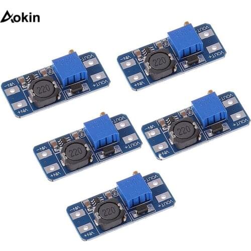 5PCS MT3608 DC-DC Step Up Converter Booster Power Supply Module Boost Step-up Board MAX output 28V 2A for arduino