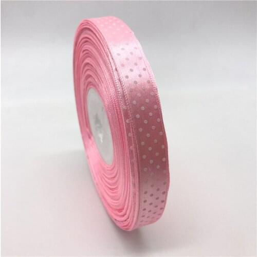 5Yards/lot 5/8" 15mm Pink Printing Polka Dot Satin Ribbon Hair Bow Party Christmas Wedding Decoration DIY Sewing Craft