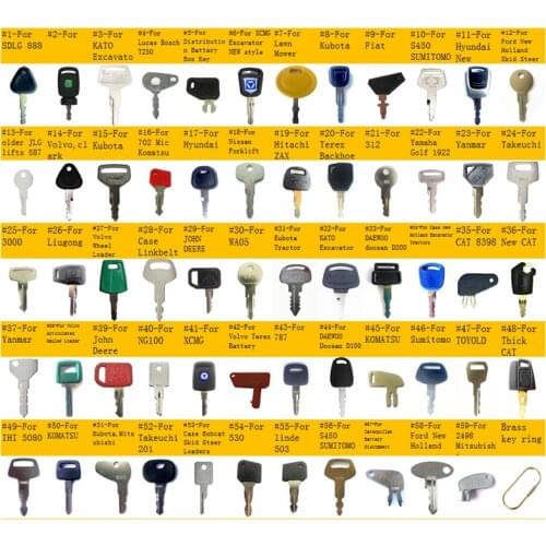 59 Construction Ignition/Heavy Equipment Key for Sunward SDLG Hyundai Sunward,KATO,Lucas,Bosch,Ford,Massey Ferguson