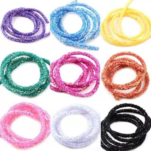 6mm Width Handmade DIY Accessories Rainbow Sequin Tube Trim Korean Hair Decoration Diamond Wedding Dress Shoes Jewelry Material