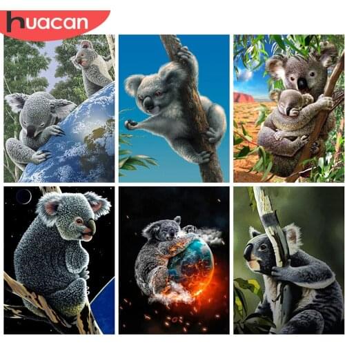 HUACAN 5d Diamond Painting Koala DIY Mosaic Rhinestones Pictures Full Square Diamond Embroidery Cross Stitch Animal Wall Art