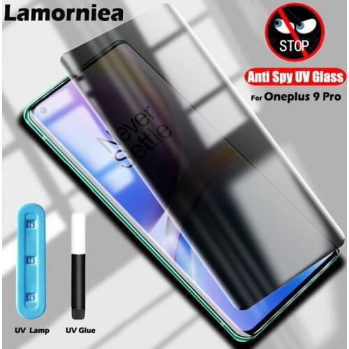 Anti Spy UV Glass For OnePlus 9 Pro Privacy Screen Protector Full Screen Adhesive For Oneplus 8 7 7T 9 Pro Tempered Glass Film
