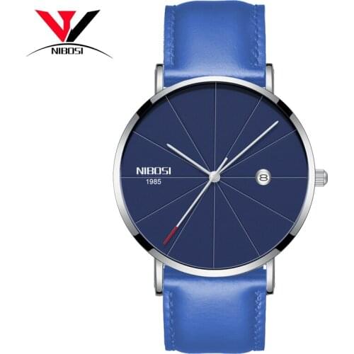 Unisex Watch NIBOSI Brand Men And Women Watches Fashion Simple Style Ultra Thin Watch Leather Band Dress Ramous Clock Gold Saat