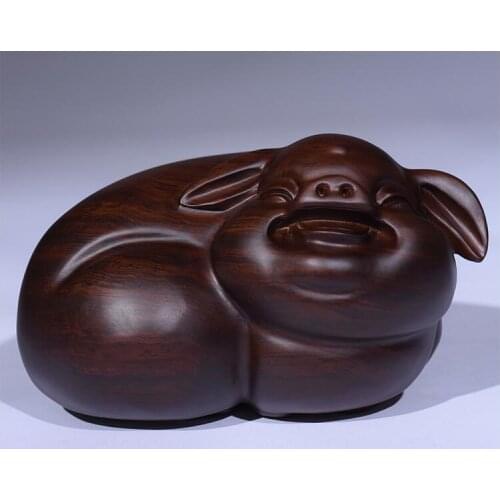 Black rosewood Ebony carving brings wealth to pigs lucky pig crafts with solid wood signs rosewood Handmade sculpture