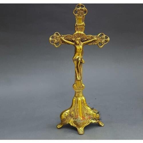 Pure copper Jesus cross ornaments, pendants, Christian religious sacred objects, safe decoration collection