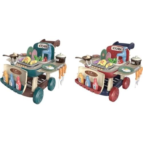 Kids Pretend Kitchen Toy Role Play Shopping with Play Sink Light&Music