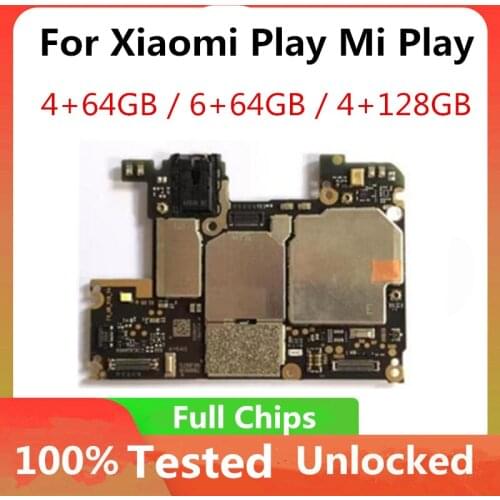 For Xiaomi Play Mi Play Motherboard Original Unlocked Mainbaord 64GB/128GB Logic Board Android System Full Chips Global Version