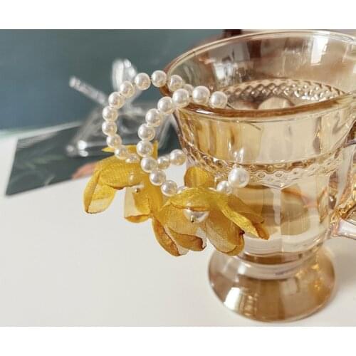 ZDMXJL Sweet Vintage Flower Women Earring 2021 New Korean Fashion Pearl Hoop Earrings For Girl Jewelry Accessories Gifts