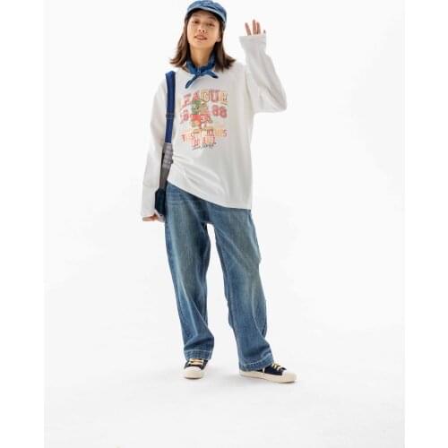 Men casual loose baggy washed denim pants