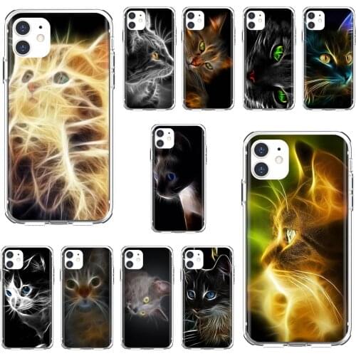 For Xiaomi mi Redmi Note 3 4 4X 5 6 7 8 8t 9 9s 9t 10 pro lite Fantasy-Fractal-Cat-Pattern Soft TPU Phone Case