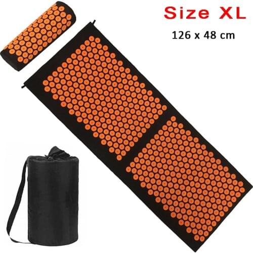 Long Massage Yoga Mat Pillow Set Cushion Pad Spike Acupressure Acupuncture Relax Back Neck Body Muscle Stress Pain Relief Sport