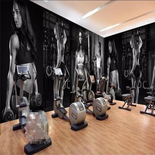 Gym sexy beauty wall background wall professional making murals wholesale wallpaper custom poster photo wall