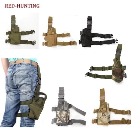 2020 New Airsoft Puttee Thigh Leg Gun Holster Pouch for Glock 17 18 19 21 USP Compact 1911 PPK PP P226 P2022 Breetta M9 M92