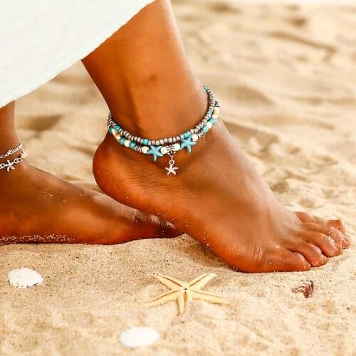 New Shell Beads Starfish Anklets for Women Beach Anklet Leg Bracelet Handmade Bohemian Foot Chain Boho Jewelry Sandals Gift