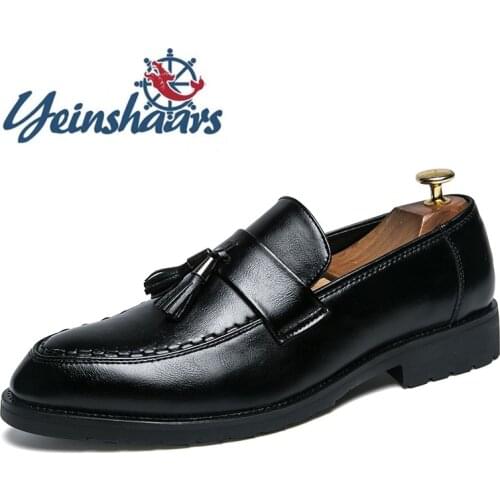 Formal Men Shoes Business Leather Loafers Male Comfortable Casual Summer Shoes Classic Office Slip on Shoes Tassel Lace-Up Shoe