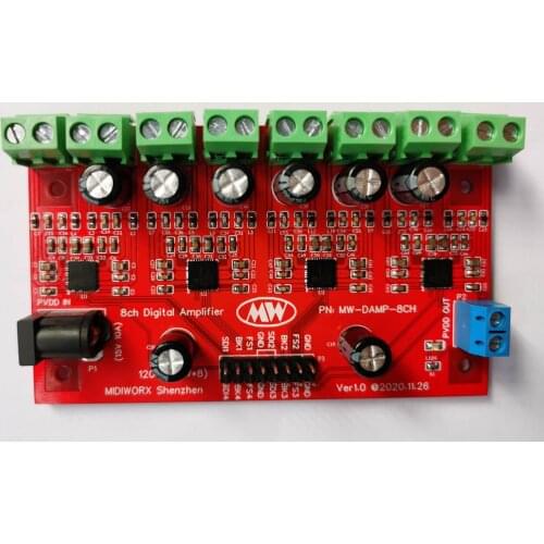 30W/ 120W Class D Digital Power Amplifier Board (2/8 Channels) SSM3582