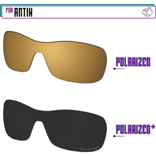 EZReplace Polarized Replacement Lenses for - Oakley Antix Sunglasses - Black P Plus-Gunmetal P