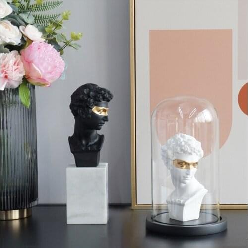 Blindfolded Art Head Resin Imitation Plaster Statue Ins European Style Sculpture Abstract Ornaments Home Decoration Accessories