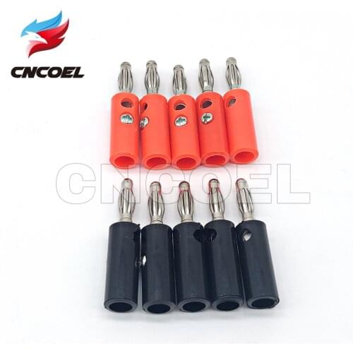 10Pcs/lot Red and Black 4mm Banana Plug Length 40mm Connector