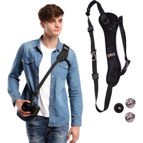 Camera strap Belt Quick Rapid Shoulder Sling Neck for Camera DSLR(Black)