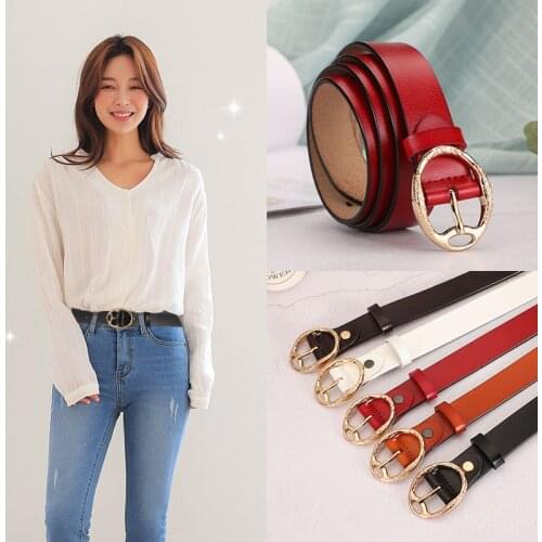 New Fashion Genuine Leather Women Belt Metal Belt Buckle Designer Waistband Female Luxury High Quality Brand Jeans Belt Lady