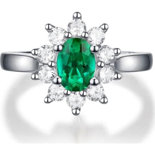 S925 Sterling Silver Lady high quality exquisite emerald inlaid ring noble luxury trend Classic Christmas gift