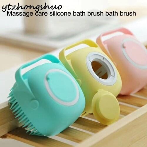Pet Dog Shampoo Brush 80ml Cat Massage Comb Grooming Scrubber Brush For Bathing Short Hair Soft Silicone Rubber Brushes