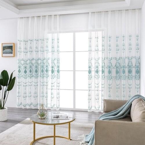 Modern Luxury Design Sheer Curtain Embroidered Breathable For Living Room Bedroom Window Treatments Kitchen Panel Drapes Blinds