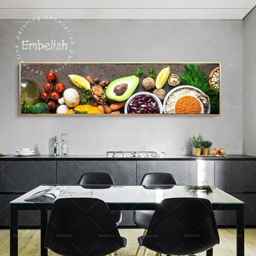 Embelish 1 Pieces Large Kitchen Decor Healthy Nuts Vegetables Grains Modern Home Decor Pictures Wall Posters HD Canvas Paintings