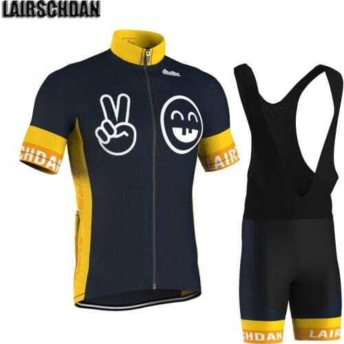 LairschDan funny smile cycling clothing mens cycling outfit mallot ciclismo hombre verano bike jersey set women bicycle uniform