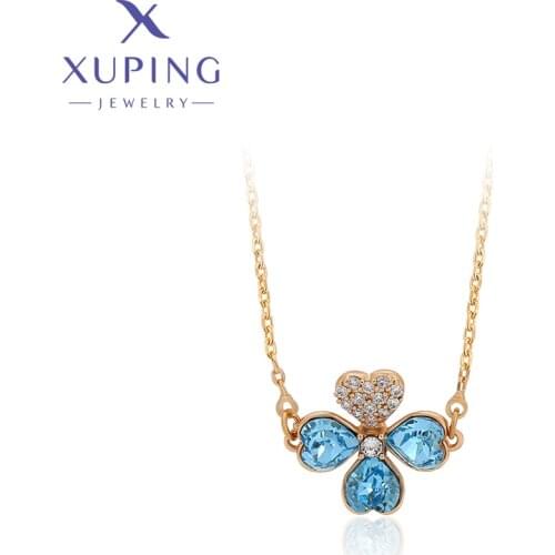 Xuping Jewelry Fashion New Charm Crystal Pendant Necklace of Gold Color A00513494