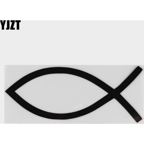 15.2*6.4CM JESUS FISH Vinyl Decal Window Glass Decoration Car Sticker Motorcycle Accessories Black/Sliver C6-1255