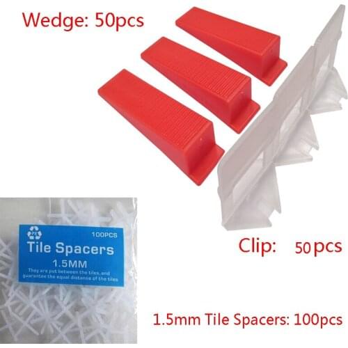 50pcs red wedges and 50pcs 1.5mm white clips