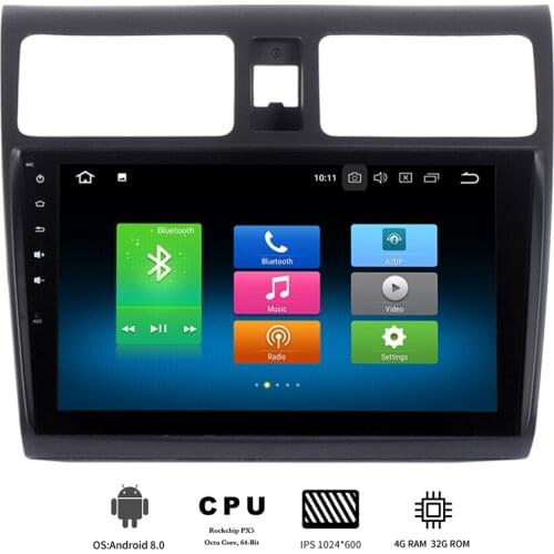10.2" Android 10 Car Radio For Suzuki Swift 2005-2010 Head Unit Stereo GPS navigation Octa Core 4GB Ram TDA7850 Bluetooth MP3