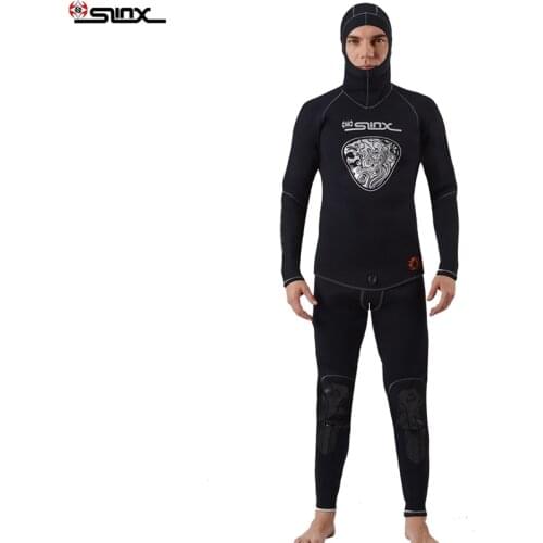 5mm Neoprene Spear Fishing Scuba Diving Fishermen Snorkeling Wetsuit Winter Warm Two-Piece With Include 3mm Gloves and Socks Set