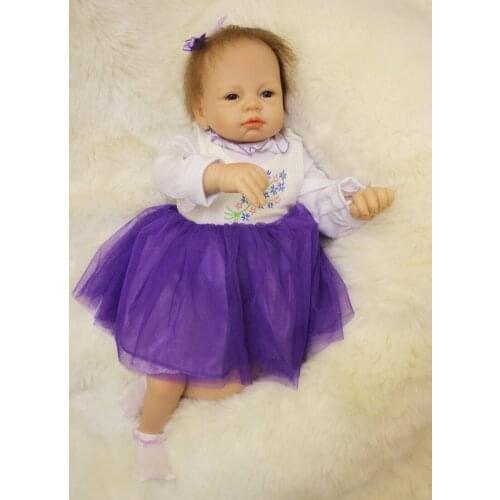 55cm Reborn Baby Doll Real Silicone Doll Kids Toys Girls Bebes De Silicona Child Bedtime Early Education Toy New Year Kids Gifts