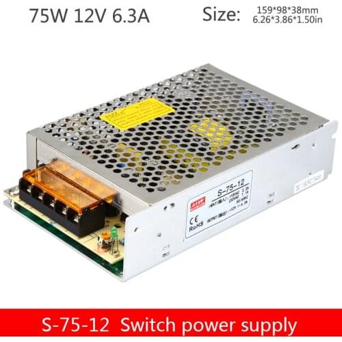 75W12V6.3A single group S-75-12 switching power supply DC 12V75W centralized power supply power