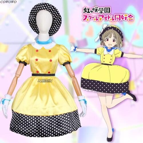 Anime! Lovelive Nakasu Kasumi 3rd Live Festival Sweet Dress Uniform Cosplay Costume Halloween Party Role Play Suit Women NEW