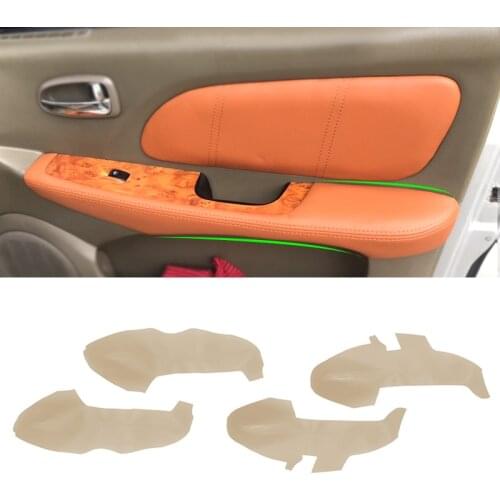 Soft Beige Leather Door Armrest Cover For Hyundai Sonata 2004 2005 2006 2007 2008 Car-styling 4pcs Door Armrest Panel Cover Trim