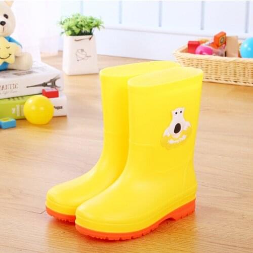 Kids Fashion Cartoon Rain Boots Kid Girls Boys Children Long Rainboots Cute Waterproof Overshoes Non-slip Rain Wear Water Shoes