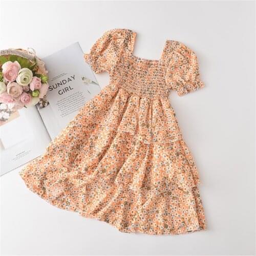 Baby Girl Dress Summer New Baby Girls Clothes Casual Floral Party Princess Dress Cotton Kids Clothing Newborn Dress 2-6Y