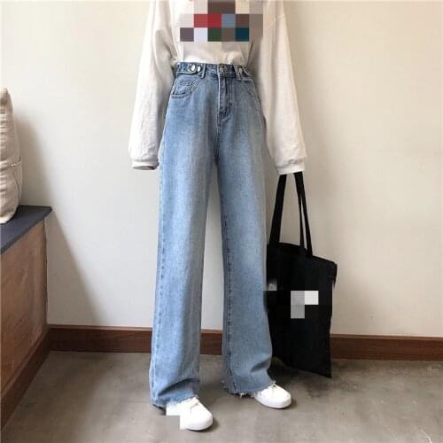 G1419 2020 New spring and autumn style womens fashion casual student high waist jeans cheap wholesale