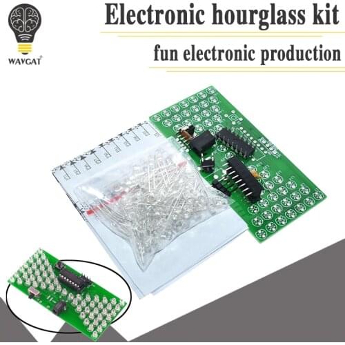 5V Electronic Hourglass DIY Kit Funny Electric Production Kits Precise With LED Lamps Double Layer PCB Board 84*40mm