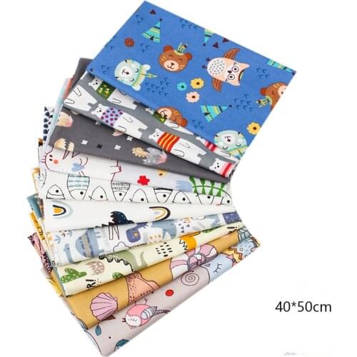Xugar 40*50cm Cotton Cloth Fabric DIY Accessories Animals Printed Fabrics Apparel Sewing Patchwork Home Party Craft Decoration